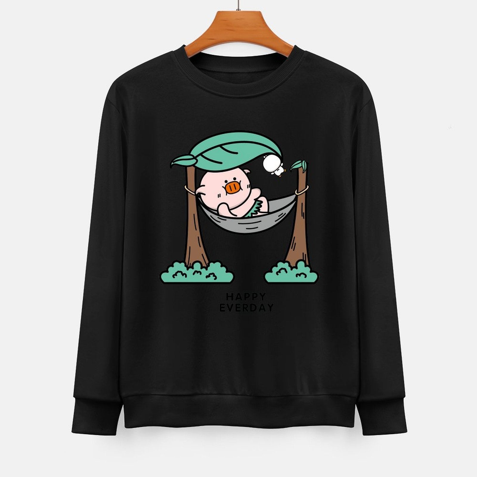 Front Patterned Long Sleeve TopLooseFit SoftTouch